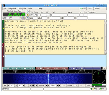Screenshot eines PSK31-QSOs