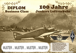Diplom "100 Jahre Junkers Luftverkehr" Stufe: Business