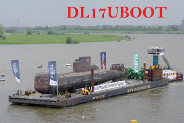 Die QSL Karte zeigt U17 auf dem Rhein in Duisburg. Foto: Peter (DL1PJO)