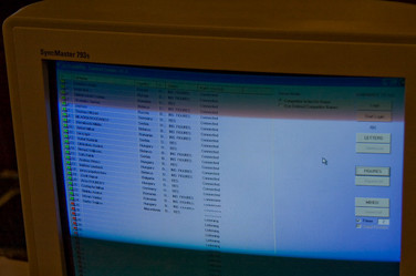 computer screen of the jury .. all participants are connected in a network