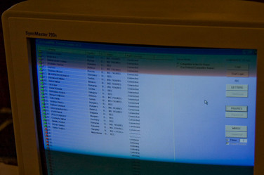 computer screen of the jury .. all participants are connected in a network