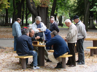 green areas at the fortress invite playing chess