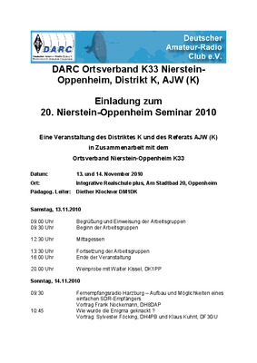 Das Programm zum Seminar mit allen Details Das Programm zum Seminar mit allen Details