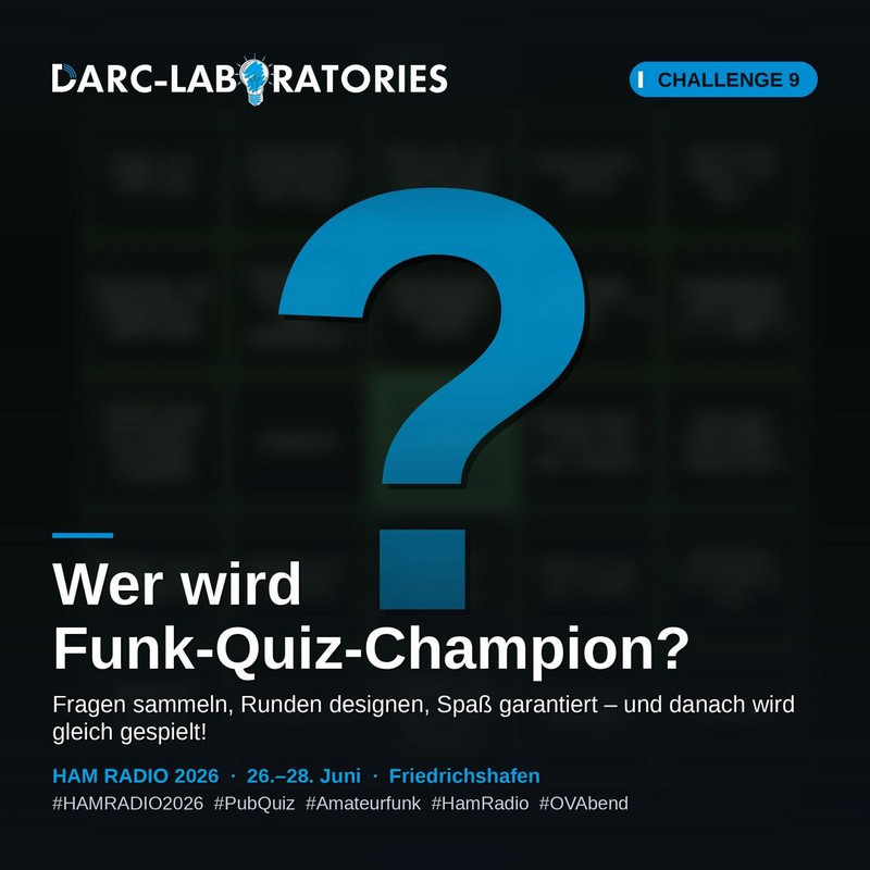 Amateurfunk-Flohmarkt-Bingo mit großem Fragezeichen