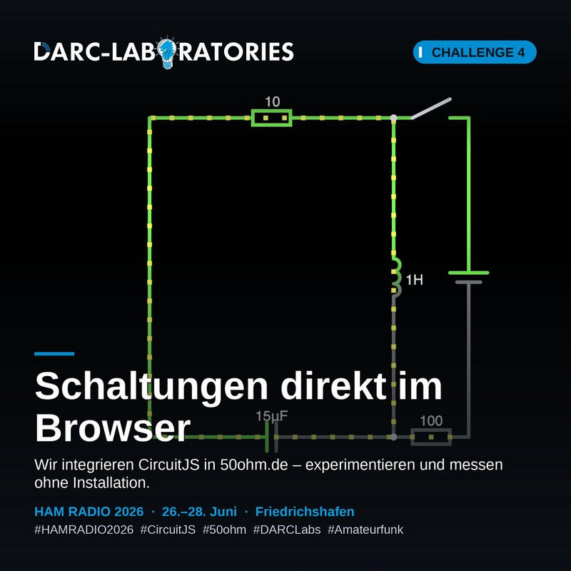 Schwingkreis-Schaltung in der Browser-Simulation CircuitJS