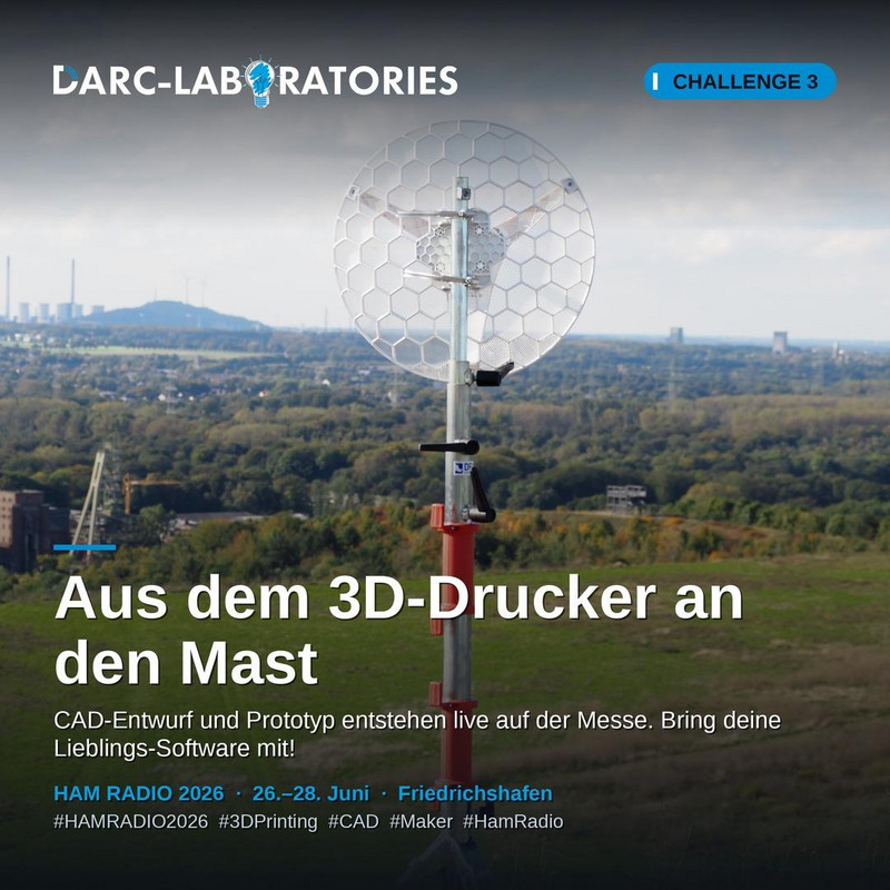 Richtantenne mit kleinem Pan-/Tilt-Rotor an einem Mast