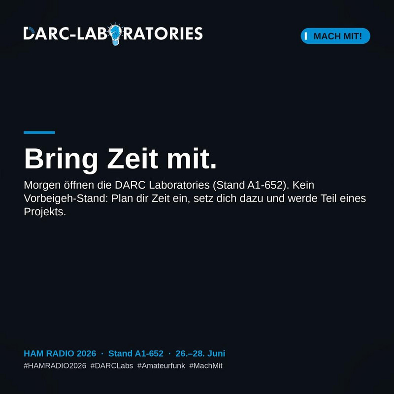 DARC Laboratories – Aufruf 'Bring Zeit mit', Stand A1-652