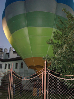 hot air balloon is ready for take off