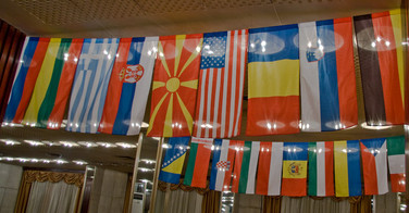 the flags of the participating nations