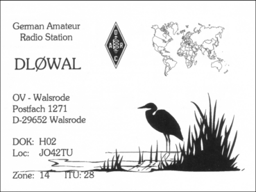 Historische QSL-Karte DL0WAL