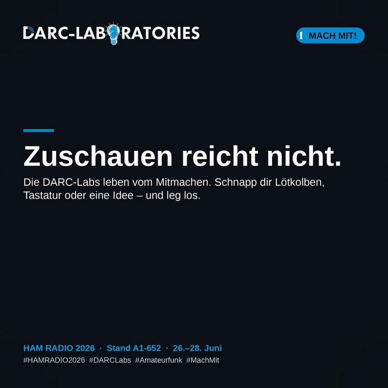 DARC Laboratories – 'Zuschauen reicht nicht', Aufruf zum Mitmachen, Stand A1-652