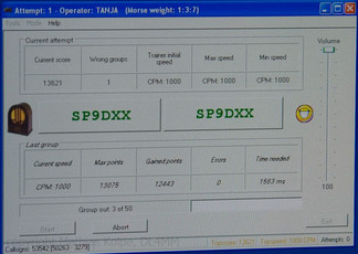 Tanja, Z30RS171, succesfully copied speed 1000 cpm with the 3rd call recived!