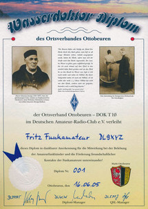 Urkunde des Wasserdoktor-Diploms