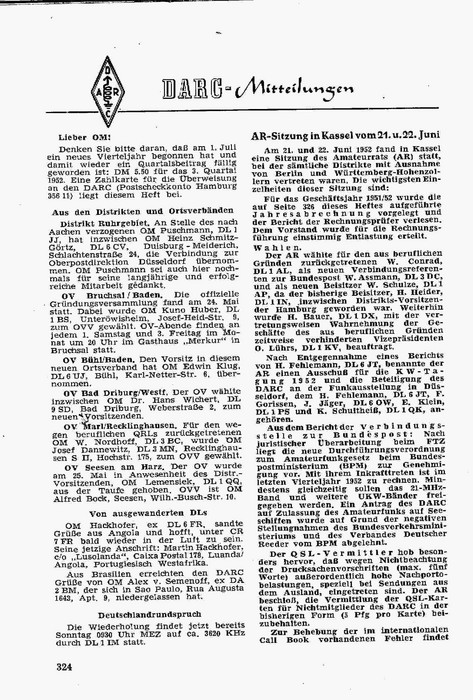 DARC-Mitteilungen Juli 1952