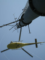 Hubschrauber Anflug mit Akku