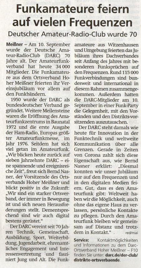 Werra Rundschau am 29.09.2020