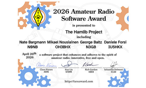 Hamlib laureatem Nagrody za Oprogramowanie Radiowe 2026