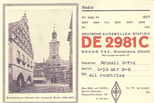 QSL Karte Bruno Pax