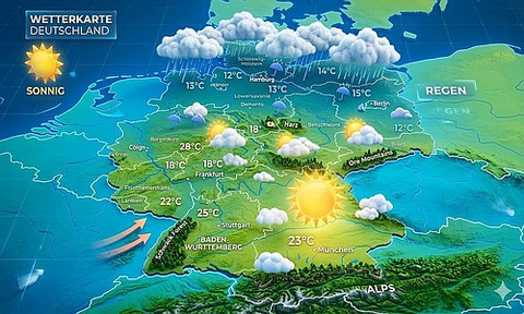 Wetterkarte KI-generiert