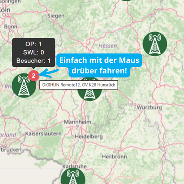 Screenshot der Remoteprojekt Karte