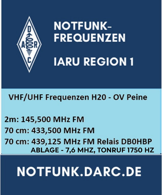 Notfunk-Frequenzen H20