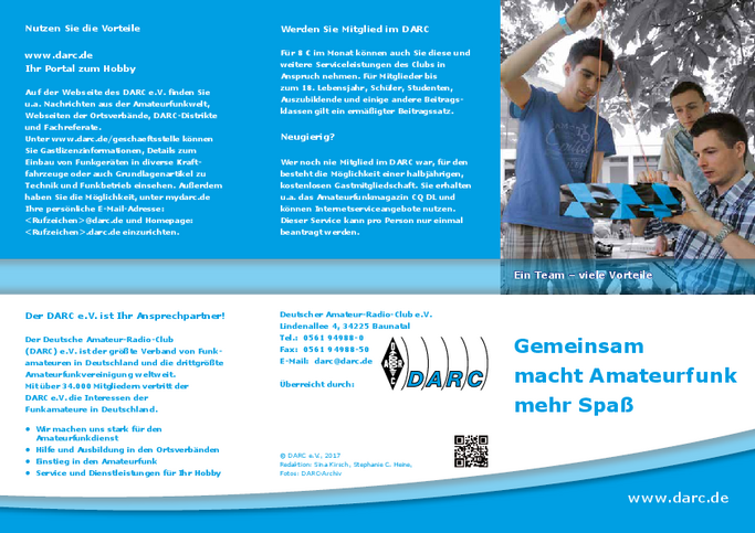 Flyer Gemeinsam macht Amateurfunk mehr Spaß