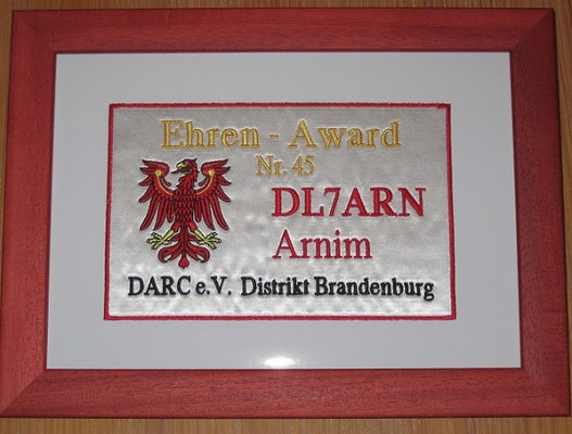 Bild Ehrenaward DL7ARN