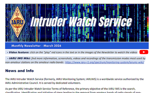 Marcowe wydanie biuletynu IARU Intruder Watch ukazało się