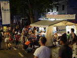 Bastelzelt bei Nacht
