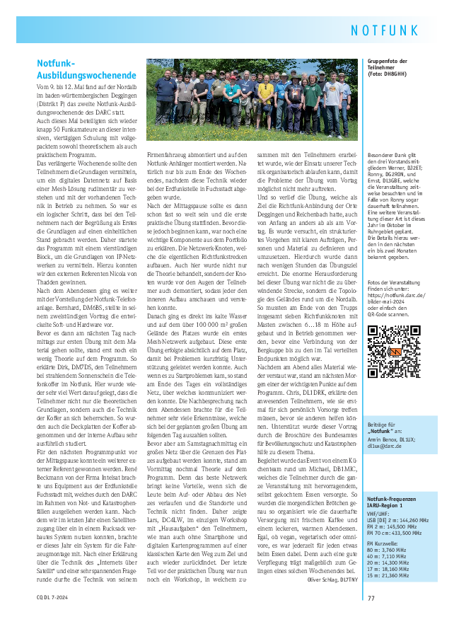 Bericht aus der CQDL 07-2024