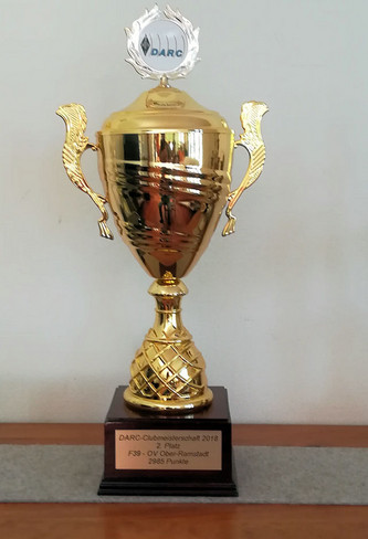 Der Pokal für Platz 2 -CM2018 Foto: DF5HC