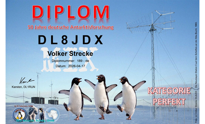 Diplom „50 Jahre deutsche Antarktisforschung“ Diplom „50 Jahre deutsche Antarktisforschung“