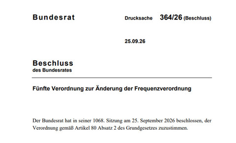 Änderung Frequenzverordnung