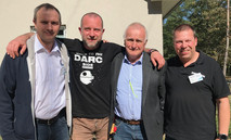 Werner Bauer, DJ2ET, Frank Dathe, DL7LVM, Karl-Heinz Kunz, DL6EV, und Jörg Weidehaas, DM2DRN