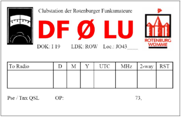 QSL Karte von DF0LU