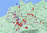 Rot QSOs auf 2 Meter, Blau QSOs auf 70cm