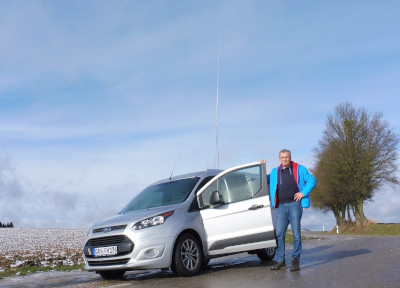 DJ2FR mit J-pole Antenne
