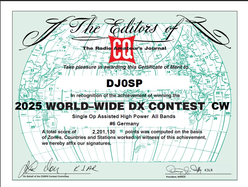 Zertifikat DJ0SP