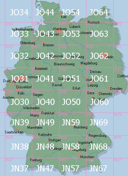 qth locator karte deutschland DARC Online Lehrgang Betriebstechnik/Vorschriften Kapitel 11 