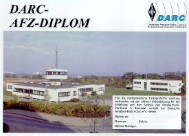 Das Diplom zeigt das Amateurfunkzentrum.